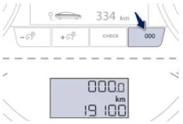 Peugeot 508. Rückstellung des Tageskilometerzählers auf null