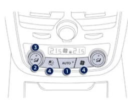 Peugeot 508. Regelung des Klimakomforts im Fond