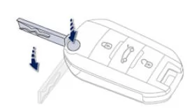 Peugeot 508. Schlüssel einklappen