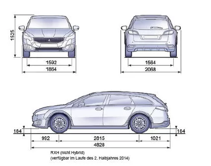 Peugeot 508. Fahrzeugabmessungen